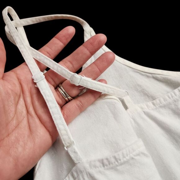 Tommy Hilfiger Linen Blend Summer Midi Dress Medium White Beachy Lightweight - Picture 7 of 9